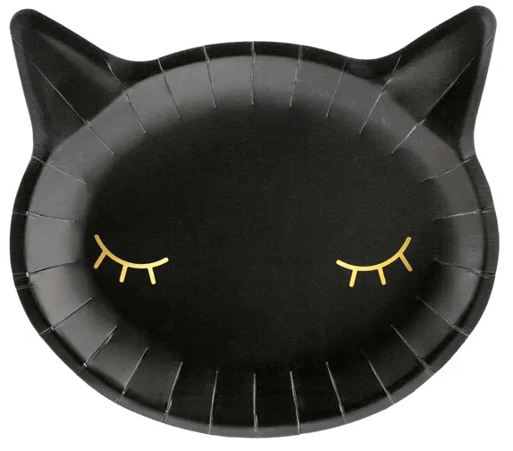 Talíř Kočička černý 22cm 6ks