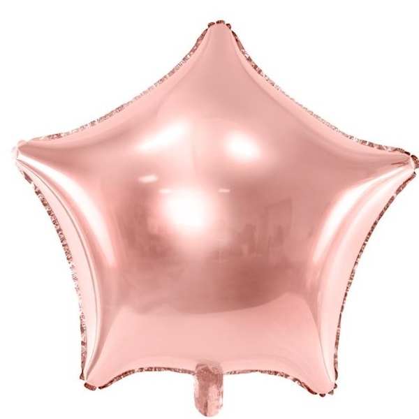 Balónek fóliový hvězda růžové zlato