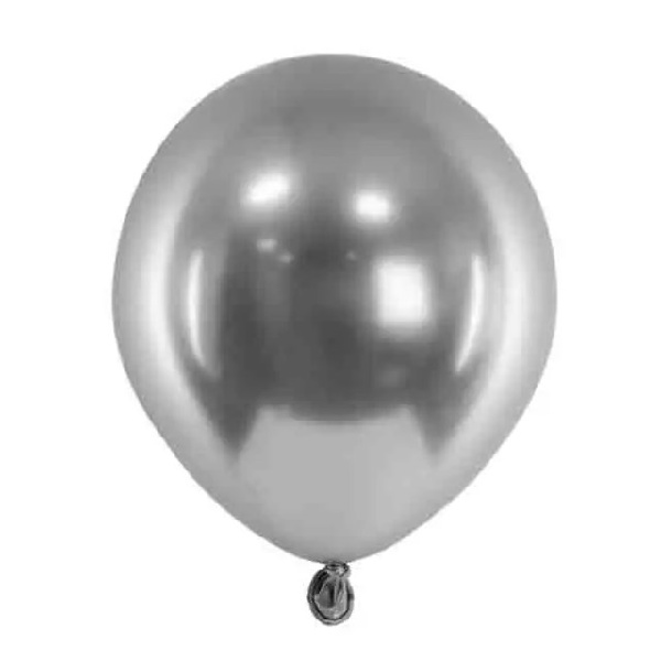 Balónky latexové lesklé Glossy dark silver 12 cm 50ks