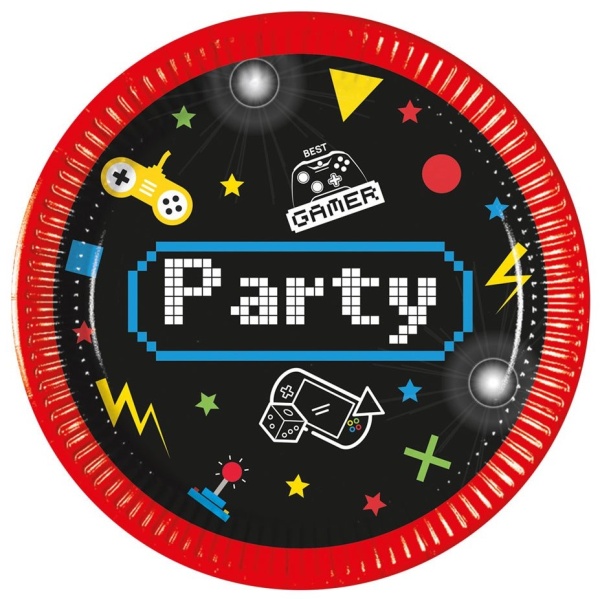 Gaming Party - Talířky papírové 20 cm 8 ks