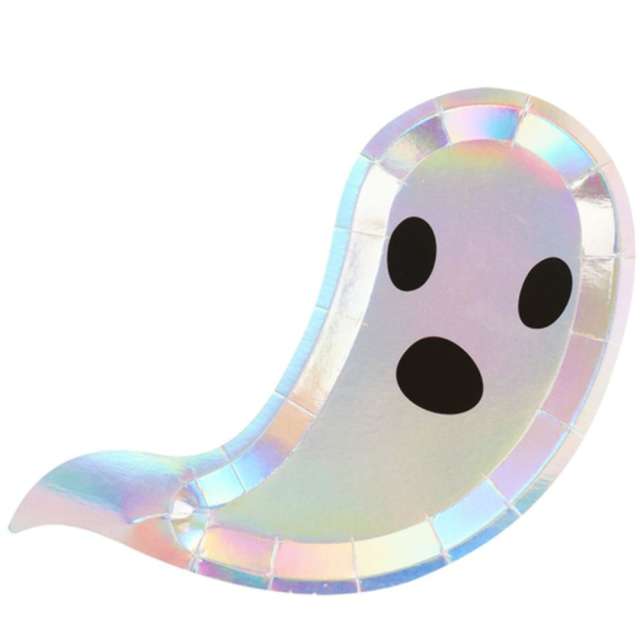 Halloween Boo - Talíře papírové Duch s duhovými odlesky 14