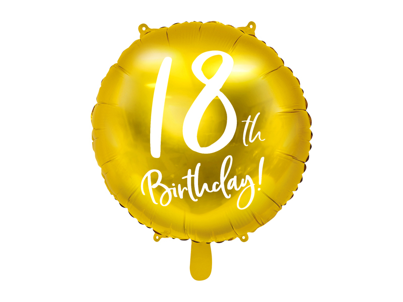 Fóliový balónek 18th Birthday zlatý 45cm