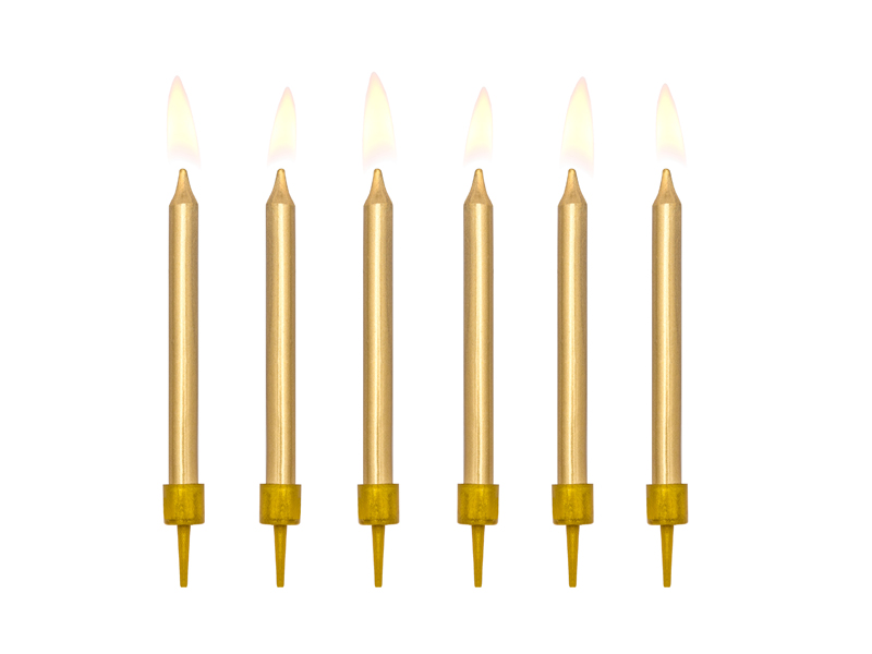 Dortové svíčky zlaté 6ks