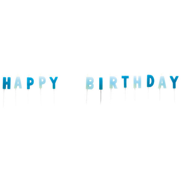 Svíčky Happy Birthday modré 13ks