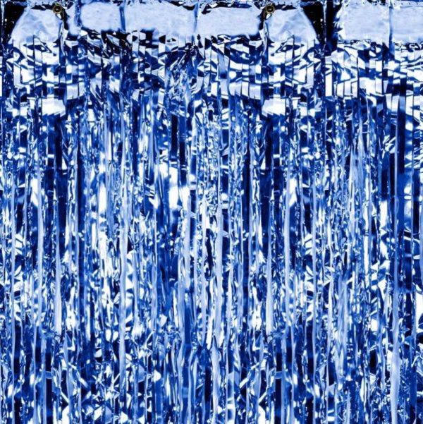Dekorace - Závěs fóliový modrý 90 x 250 cm