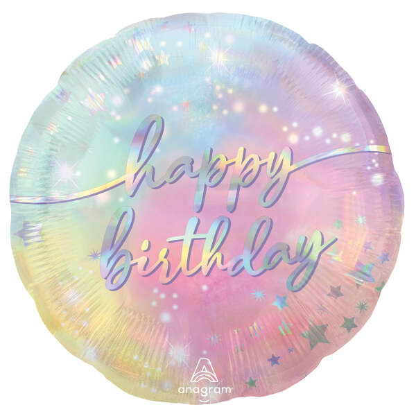 Fóliový balónek Happy Birthday pastelový 43cm