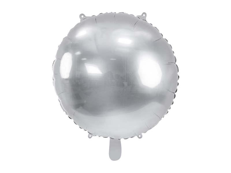 Foliový balónek stříbrný kulatý 45cm