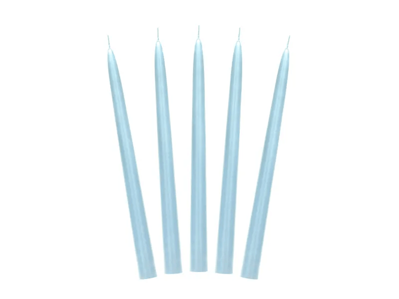 Kónické svíčky světle modré 24cm 10ks