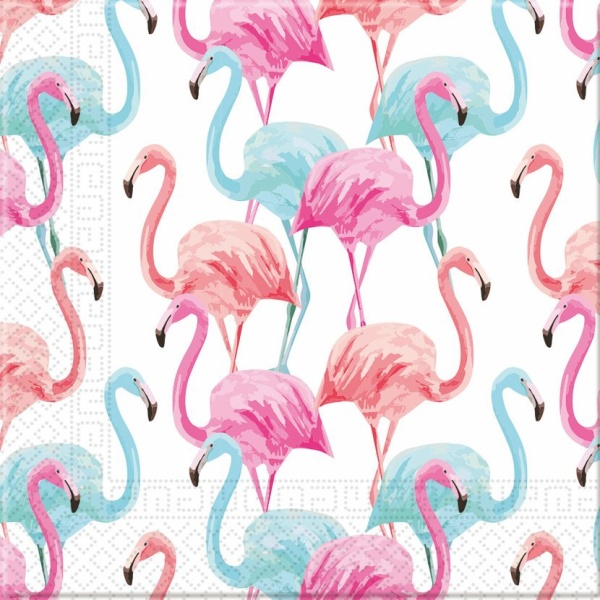 Tropical Flamingo - Ubrousky papírové 33 x 33 cm 20 ks