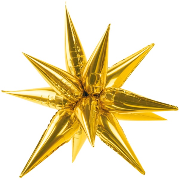 Balónek fóliový Hvězda 3D 95 cm zlatá