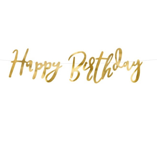 Banner Happy Birthday zlatý 16