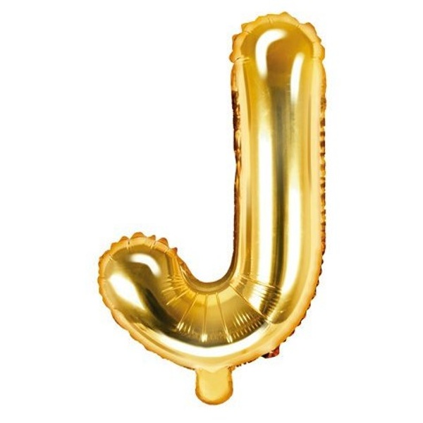 Balónek fóliový písmeno J zlaté 35 cm