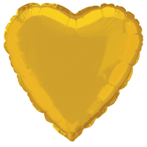 Balónek Srdce fóliový zlaté 46