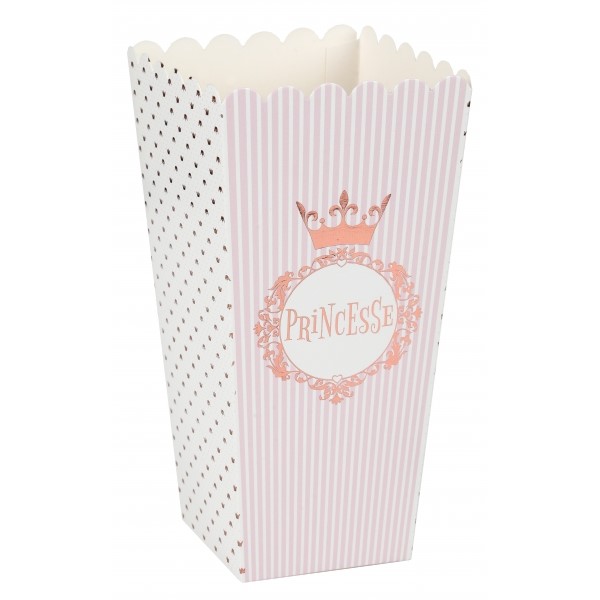 Princess Rose gold - krabičky na popcorn 8 ks