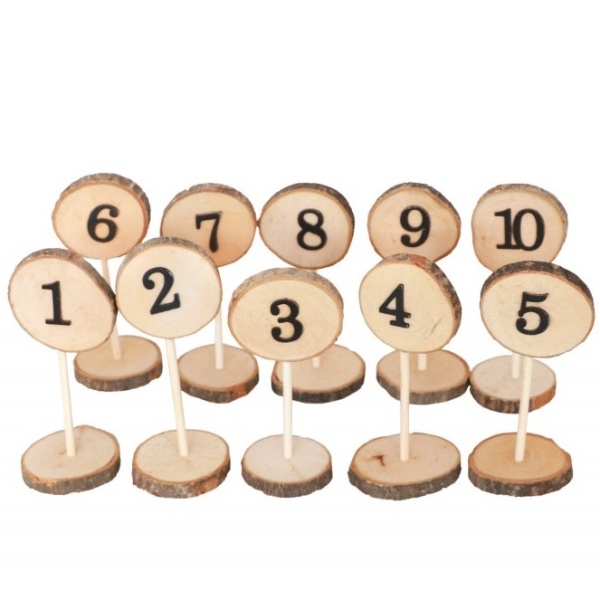 Dřevěná čísla stolů 1-10 5 x 13