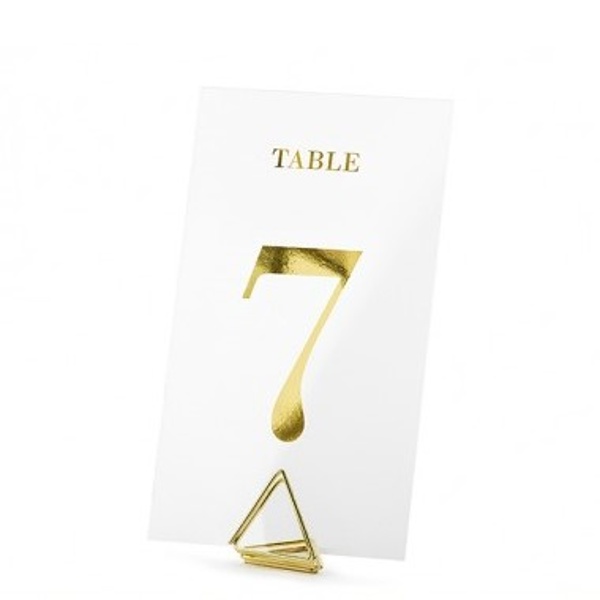 Číslice na stůl transparentní zlaté 7 x 12 cm