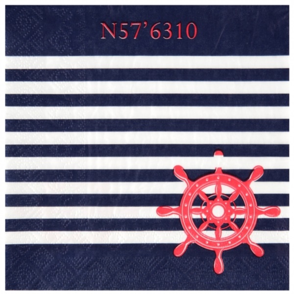 Námořnická party - Ubrousky s červeným kormidlem 16