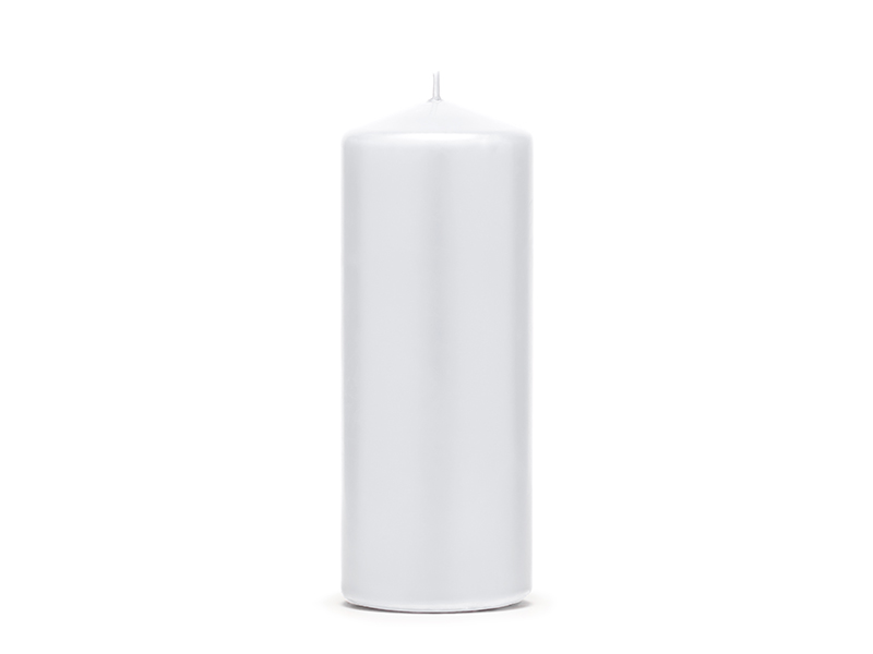 Válcové svíčky bíle matné 15x6cm 61ks