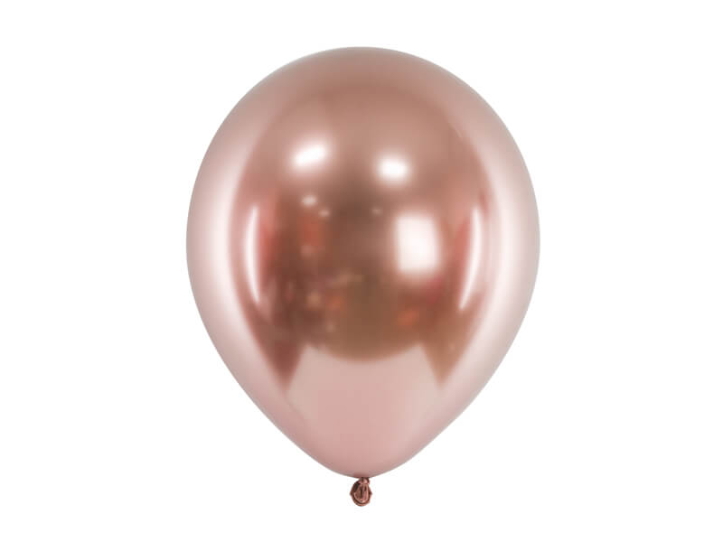 Saténové balónky růžově zlaté 30cm 6ks