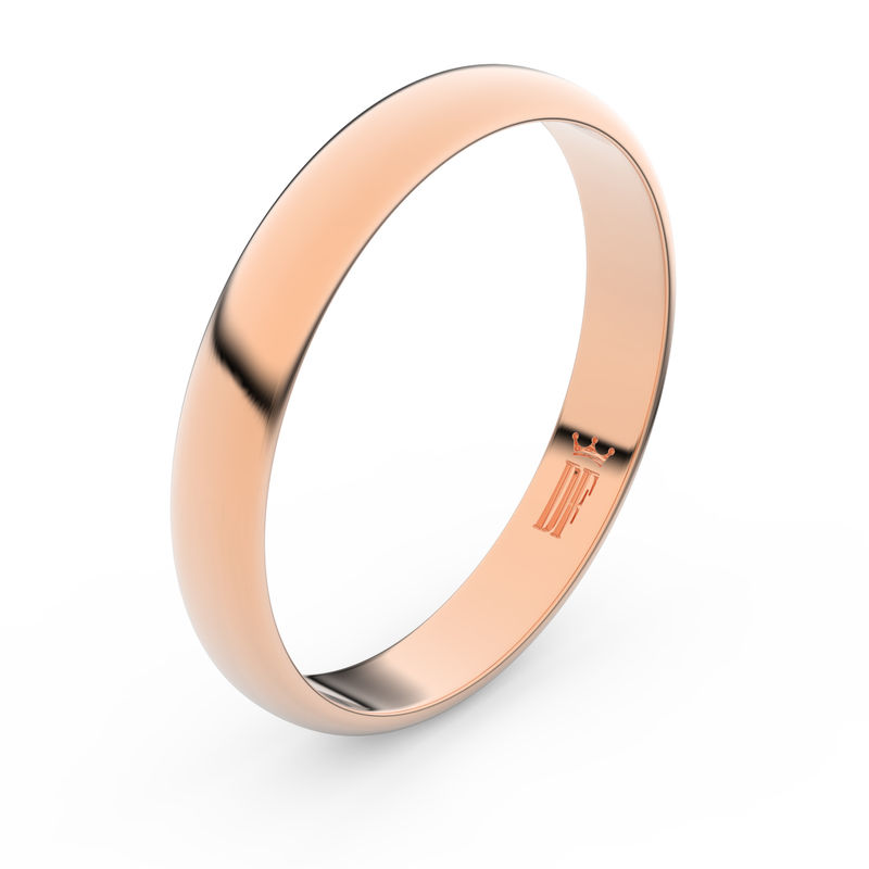 Zlatý snubní prsten FMR 2B35 z růžového zlata 46 Danfil