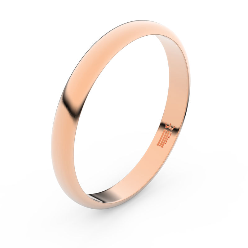 Zlatý snubní prsten FMR 4F30 z růžového zlata 46 Danfil