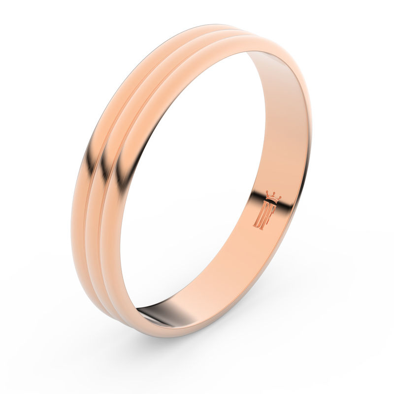 Zlatý snubní prsten FMR 4K37 z růžového zlata 46 Danfil