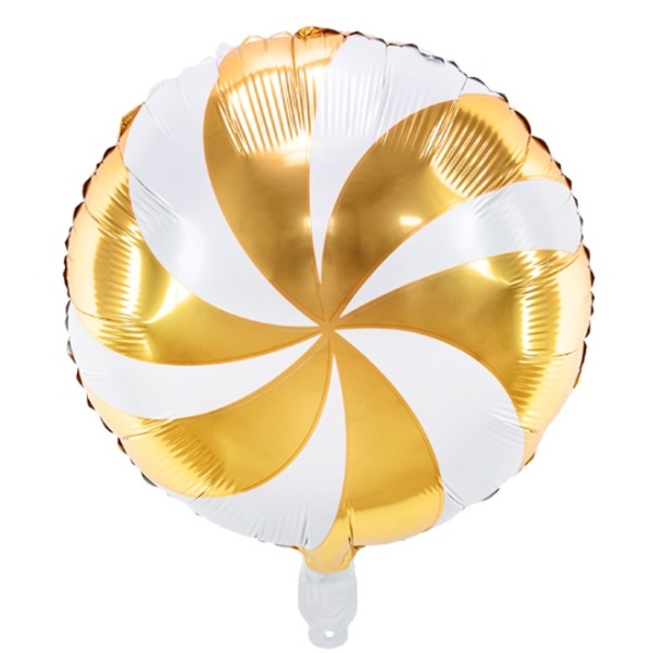 Balónek fóliový Bonbon zlatý 35 cm