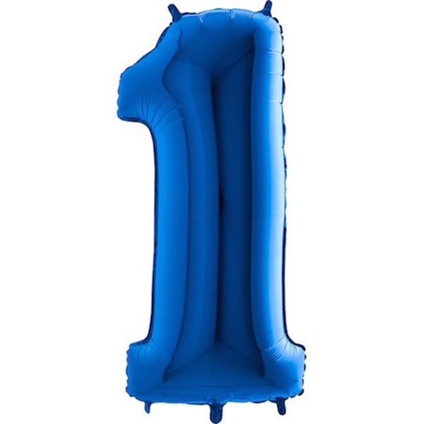 Balónek fóliový číslo 1 modrý 102 cm