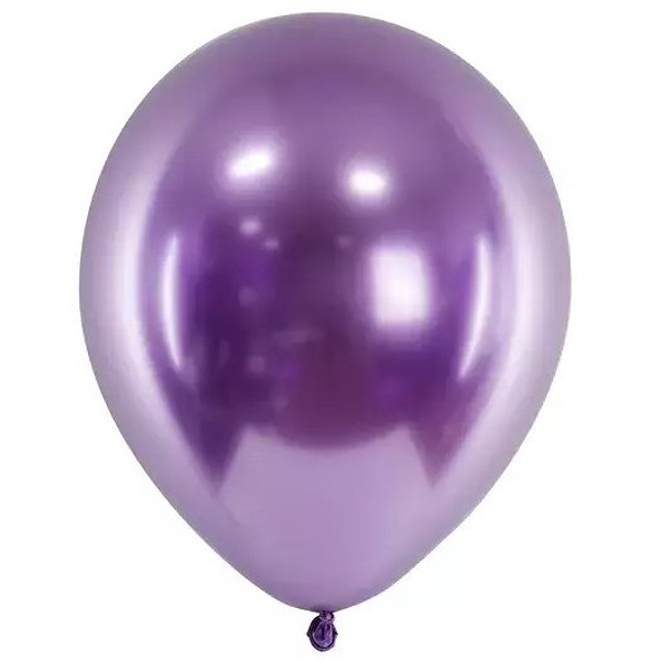 Balónky latexové chromové fialové 30 cm 10 ks