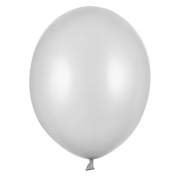 Balónky latexové metalické stříbrné 23 cm 1 ks