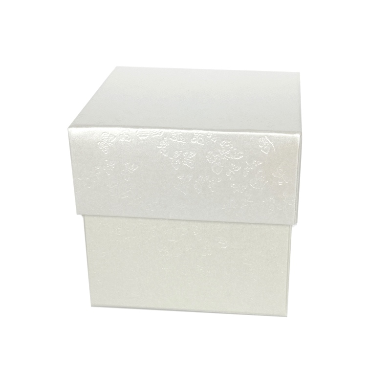 Krabička kostka Farfale krémová/bílá 7