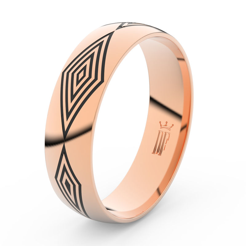 Pánský snubní prsten Danfil DLR3075 z růžového zlata 46 Danfil