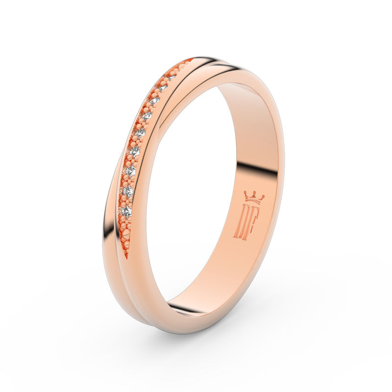 Zlatý dámský prsten DF 3019 z růžového zlata