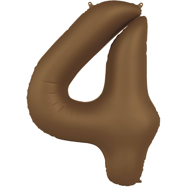 Balónek fóliový číslo 4 Čokoládově hnědý