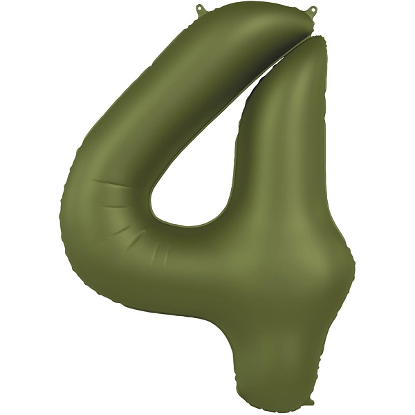 Balónek fóliový číslo 4 Olivově zelená