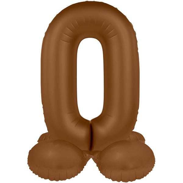 Balónek fóliový samostojný číslo 0 Čokoládově hnědá