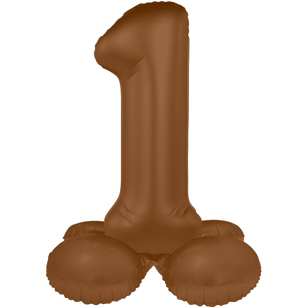 Balónek fóliový samostojný číslo 1 Čokoládově hnědá
