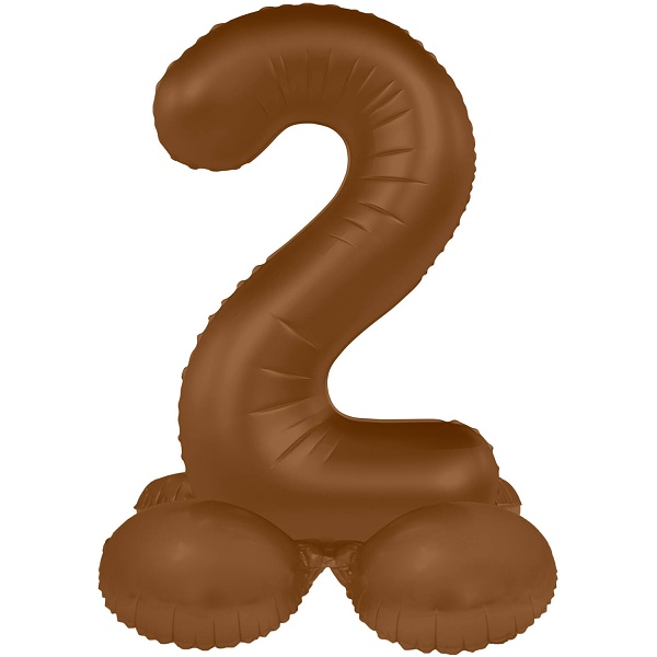 Balónek fóliový samostojný číslo 2 Čokoládově hnědá