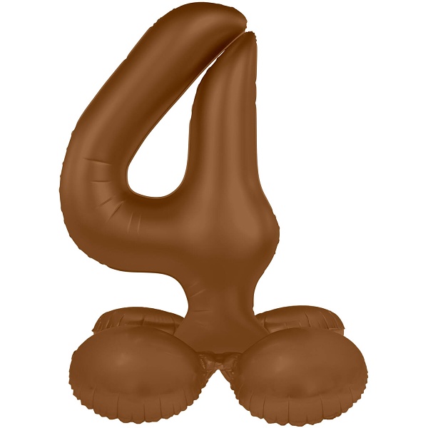 Balónek fóliový samostojný číslo 4 Čokoládově hnědá