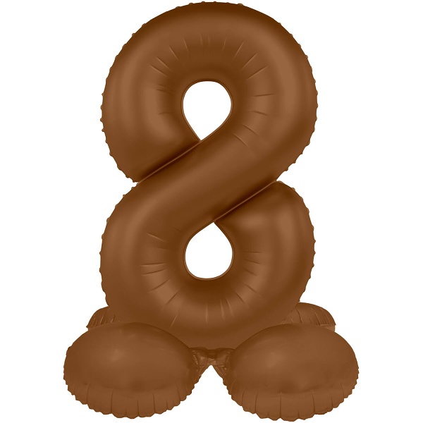 Balónek fóliový samostojný číslo 8 Čokoládově hnědá